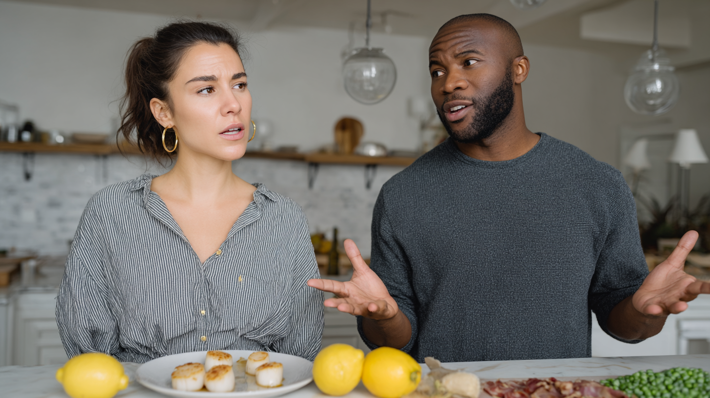 Couple cooking together