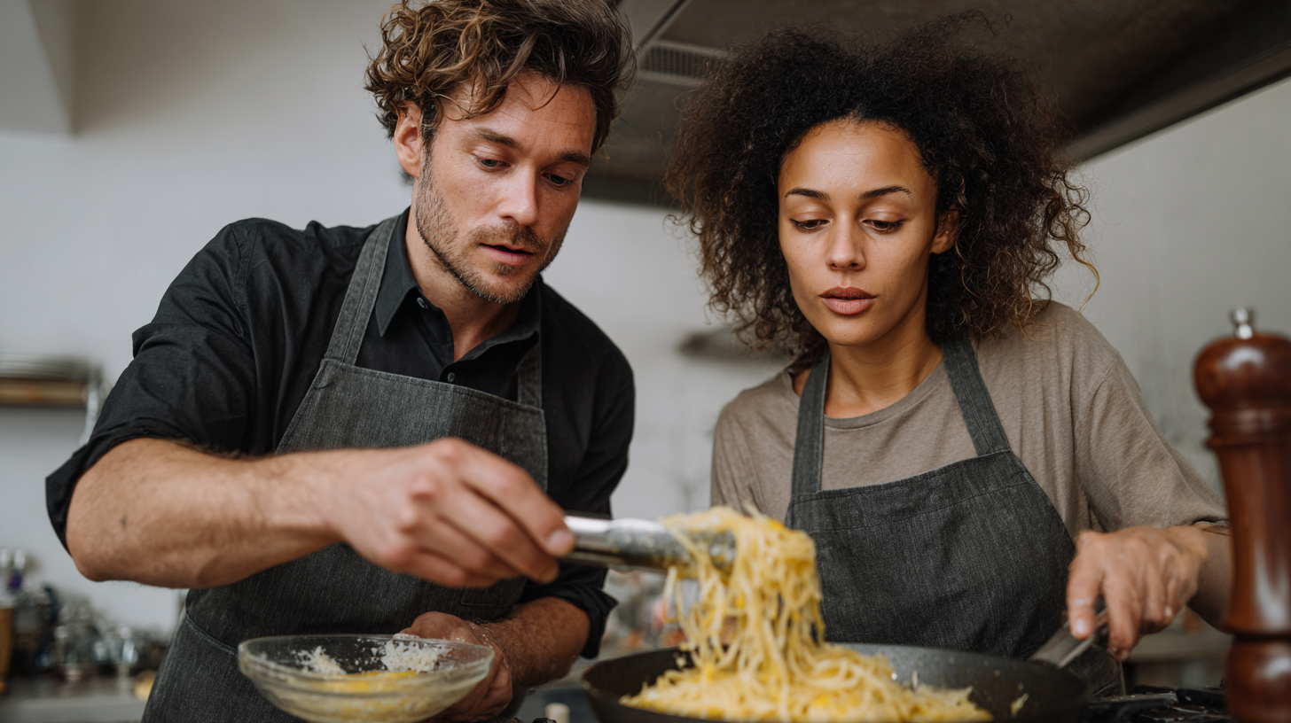 Carbonara cooking